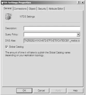 FIGURE 7.8 Configuring a global catalog server.
