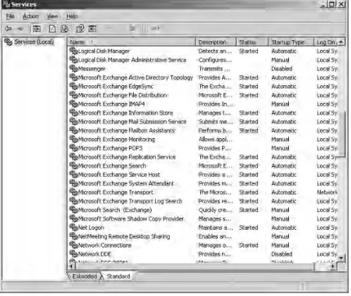 Figure 2.5 Common Exchange Server 2007 services