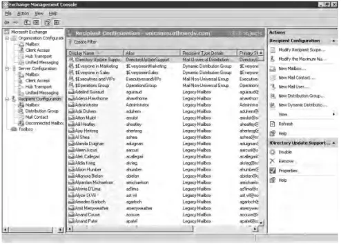 Figure 2.7 General view of the Recipient Conﬁguration work center