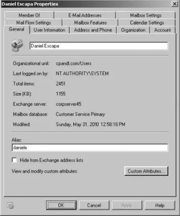 Figure 6-3  View mailbox statistics.