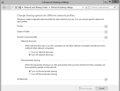 FIGURE 3-1   Network And Sharing Center shows the current sharing configuration .