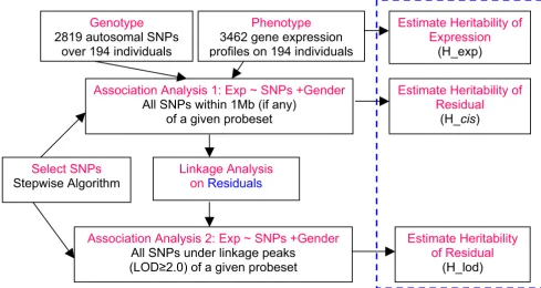 Table 1: Distribution of the number of expression phenotypes with different number of SNPs in the regression models of steps 1 and 3 of our three-step method