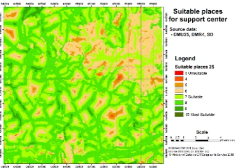 Table 4. Codes of soil types according to (Novák, 2000) and their suitability for deployment of logistics center 
