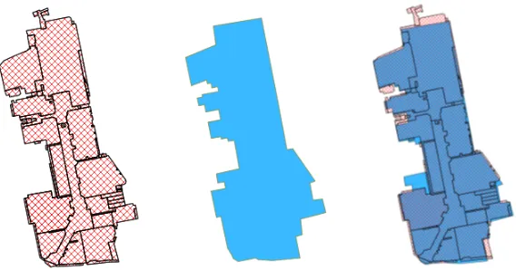 Figure 1: Huntingdon Primary and Nursery School represented in OSGB (stippled), OSM (solid)  and their relative position  