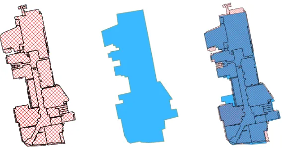 Figure 1: Huntingdon Primary and Nursery School represented in OSGB (stippled), OSM (solid)  and their relative position  