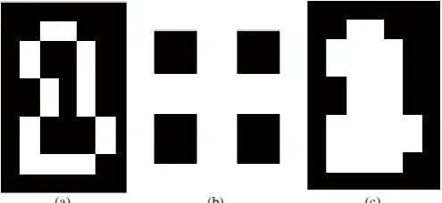 Fig 4: (a) Input image, (b) mask and (c) output image filled with holes.  