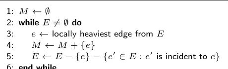 Figure 1 Sequential greedy algorithm for weighted matching.