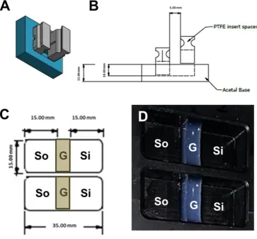 Figure S1. Compartmentalized diffusion chamber and Acetal resin mould 