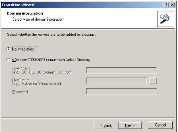 Figure 8: Domain Integration Dialog 