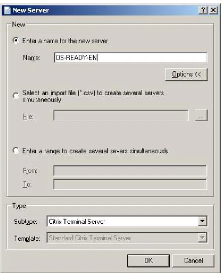 Figure 2: Creating a New Server 