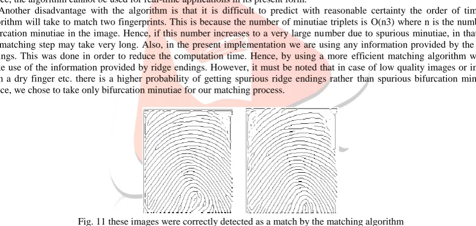 Figure.10 angle formed in between two distances  Hence, when we have n minutiae points in our image, we have n(n-1)(n-1)/6 minutiae triplets