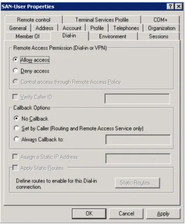 Figure 2: Adding Remote Access Permissions (Mixed mode domain) 