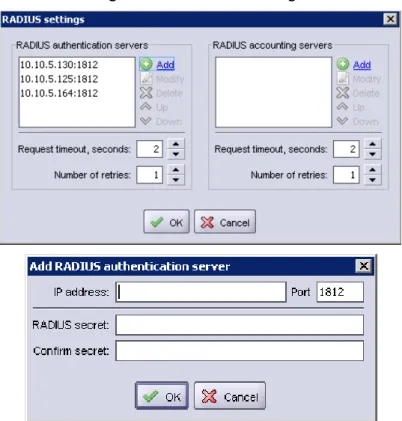 Figure 16: RADIUS Settings 
