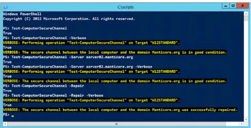 Figure 6.6 Using  Test-ComputerSecureChannel