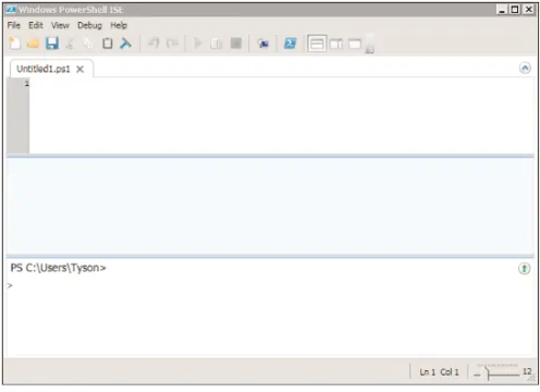 FIGURE 21.1 The PowerShell ISE.