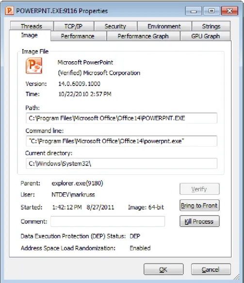 Figure 6. The Properties dialog 