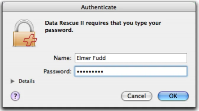 Figure 1: Data Rescue Authorization Screen