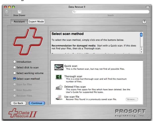 Figure 6. Scan Method Selection Screen