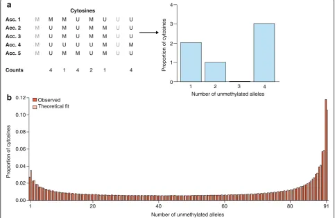 Fig. 5 a Simplification of the reconstruction of a methylation site frequency spectrum (mSFS)