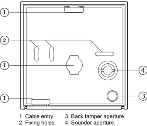 Figure 5 shows the backplate and the position of mounting holes. 