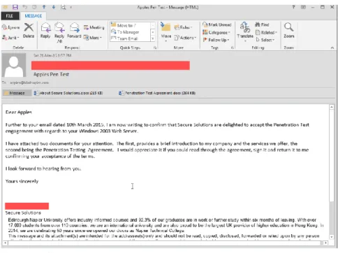Figure 6: Sample engagement  email 
