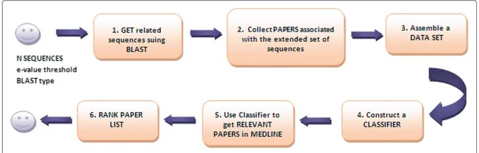 Figure 1 Sequence of steps implemented by BioTextRetriever.