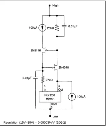 FIGURE 28. Cascoded 200 µ A Floating Current Source.