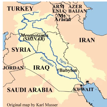 Figure 1. The Euphrates-Tigris Rivers basin (created by KarlMusser).
