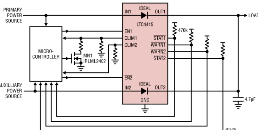 Figure 10. Parallel Diodes with Current Limit Foldback and Reverse Polarity Protection