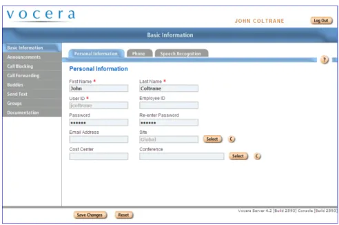 Figure 3. Personal Information page