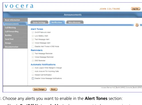 Figure 7. Notifications page