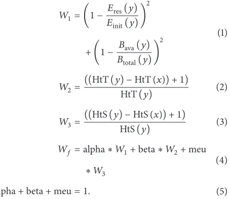 table as stated in Steps 3.1.2 and 3.1.3 in Algorithm 1 byexploiting the weights function to compute the link costof their next hop neighbors and selects the node with the