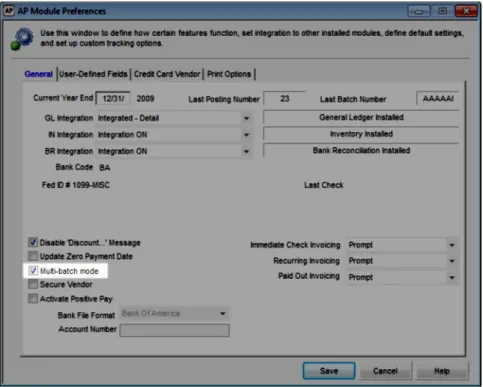 Figure 26: AP Module Preferences window, multi-batch mode emphasis