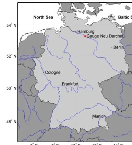 Figure 1. Location of gauge Neu Darchau at the Elbe River.