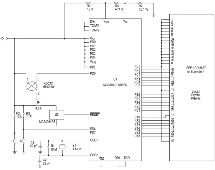 Figure 10.  MPX5100 LCD Pressure Gauge DIRECT INTERFACE