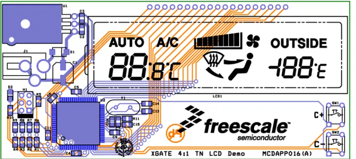 Figure 8. PCB Demo Board where the XGATE Controls the LCD Panel Directly
