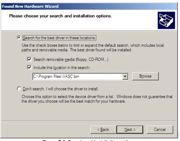 Figure C-2. Search and installation options