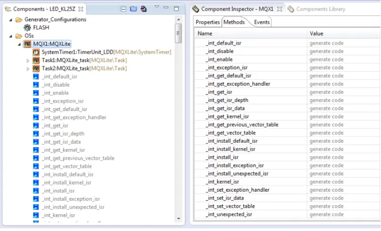 Figure 2-4. MQX Lite Component's Methods