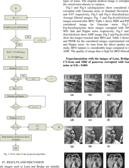 Fig.6(a)(d)(g)(j)(m) show images corrupted with 50% and 90% Salt and Pepper noise respectively, Fig.5 and Fig.6 (b)(e)(h)(k)(n) show AMF image, Fig.5 and Fig.6(c)(f)(i)(l)(o) 