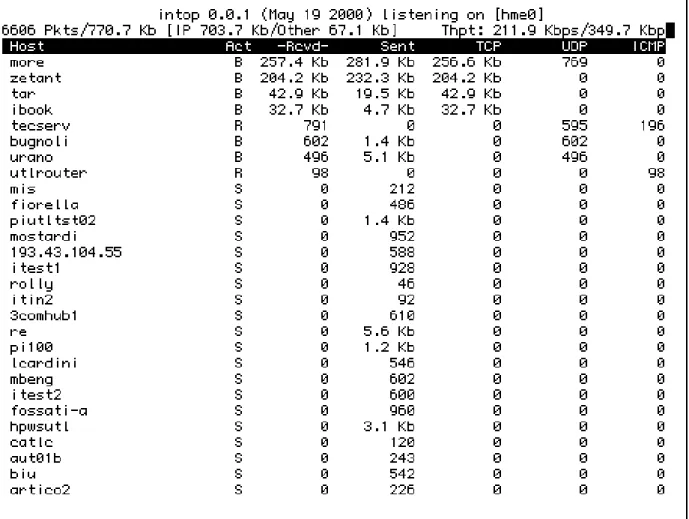Figure 7: intop - ntop in interactive text mode - Source [5]