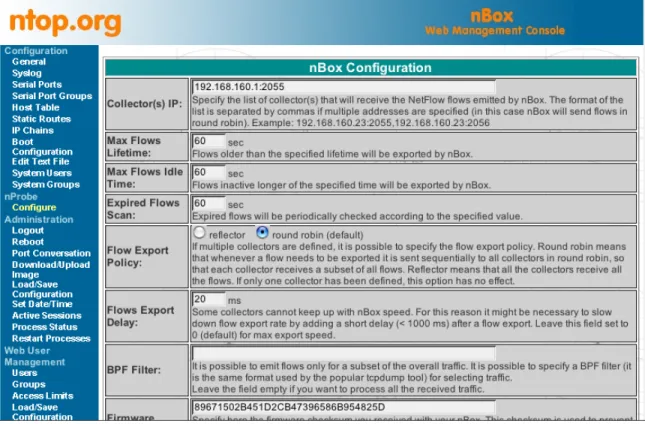 Fig. 5 – Original nBox: nProbe Configuration Page