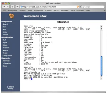 Fig. 12. – nBox 86 : nBox Java-based SSH ShellImportant notes ntop usage