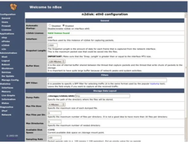 Fig. 9 — nBox: n2disk Configuration Page for the selected network interface (eth1).