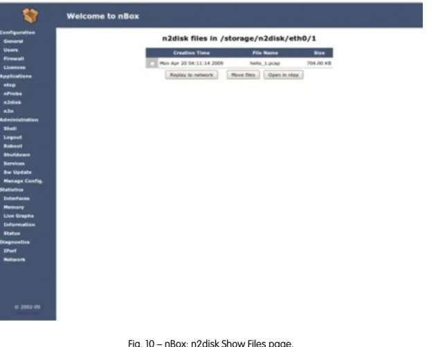 Fig. 10 — nBox: n2disk Show Files page.