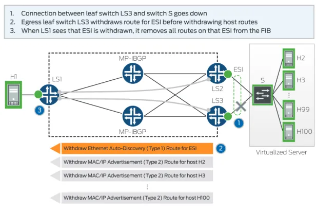 Figure 11: Individual MAC advertisements using EVPN aliasing