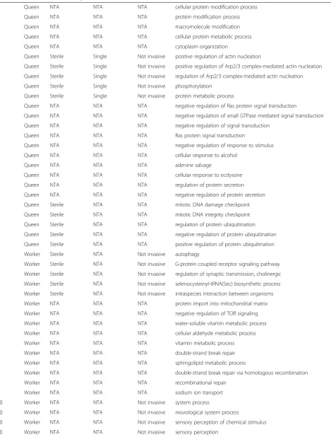 Table 1 GO terms found enriched in each module