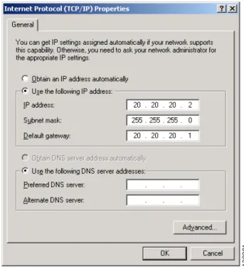 Figure 7 If you did not configure the router as a DHCP server, configure the PC with a static IP address (Example)