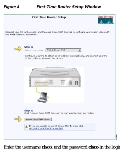 Figure 4 First-Time Router Setup Window
