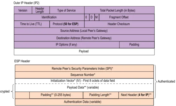Figure 11: Outer IP Header (IP2) and ESP Header