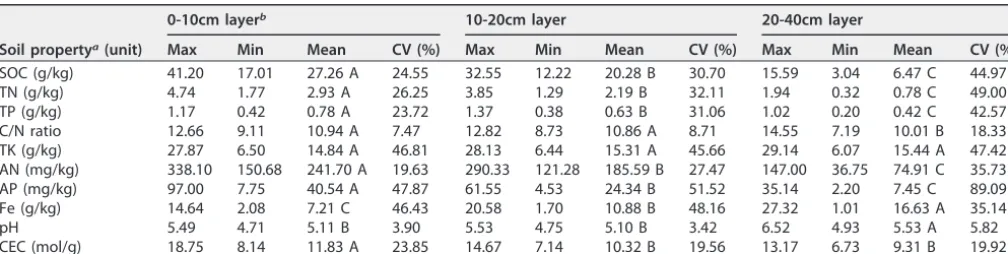 TABLE 1 Soil properties in different soil layers